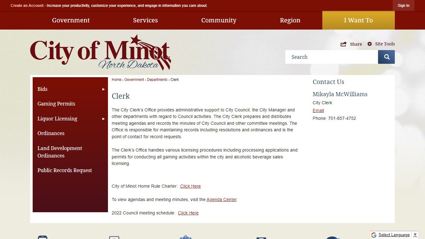 Clerk | Minot, ND